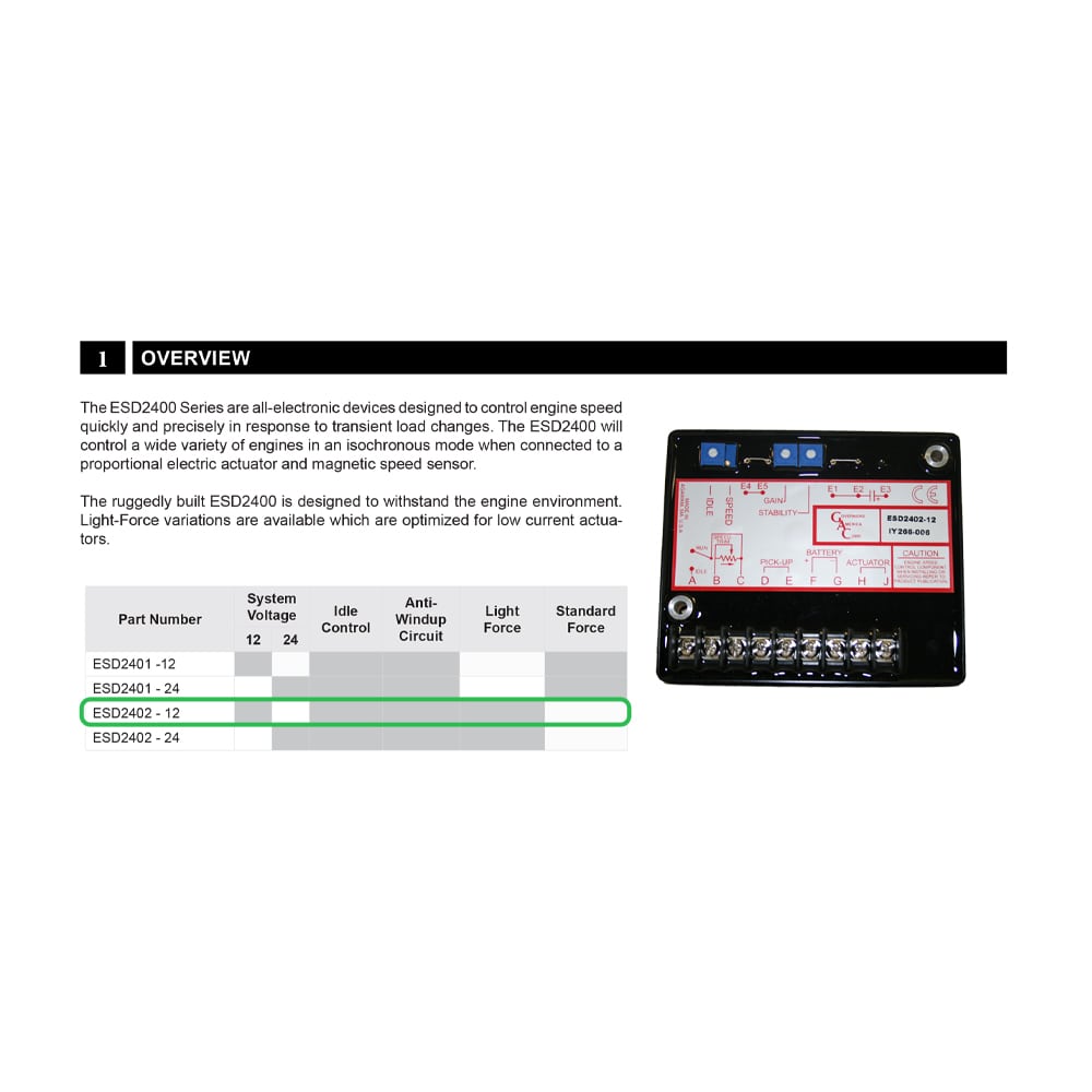 ESD2402 | Speed Control