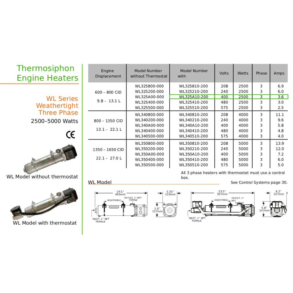 Original WL325A10-200 | Engine Heater