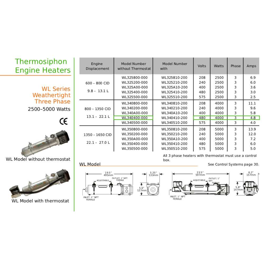 Original WL340400-000 | Engine Heater