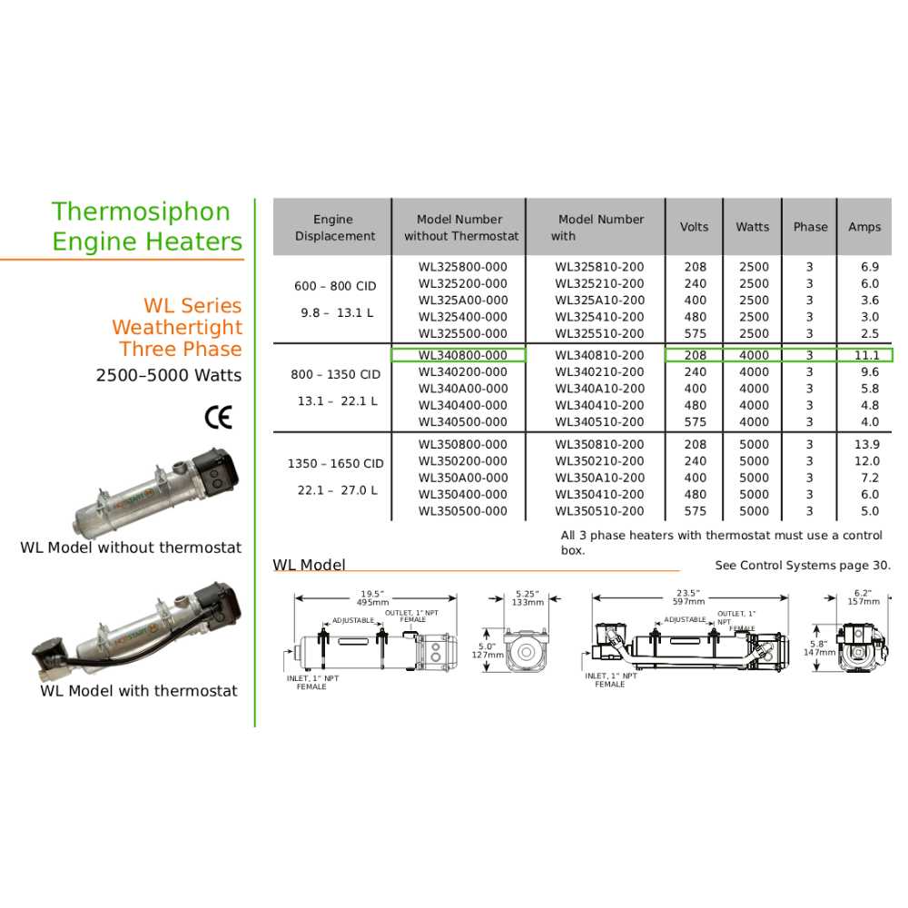 Original WL340800-000 | Engine Heater