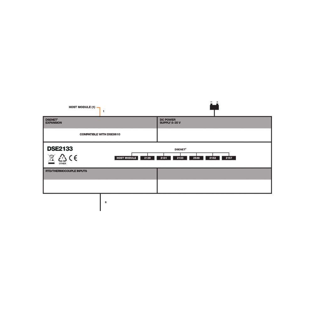DSE2133 DSENet® RTD-Thermocouple Input Expansion Module