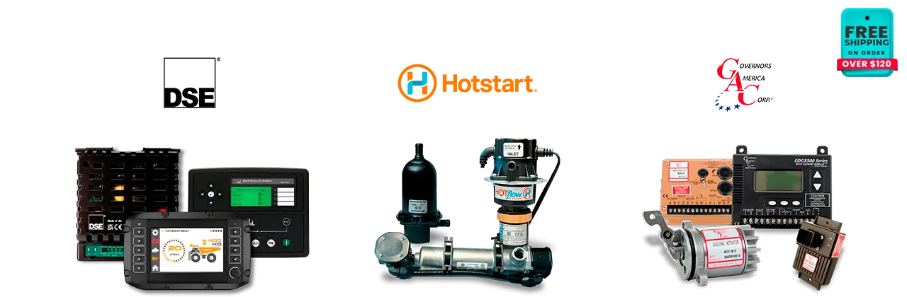 DSE control modules, Hotstart engine heaters and GAC speed controls – authorized distributor